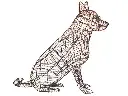 German Shepherd Sitting - 36" (Frame)