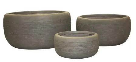 [BRAUN] Round Scribed Planter Set